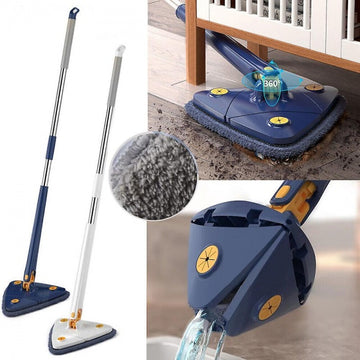 Mop inovativ CleanMaster, de mana, reglabil, rotire 360, triunghi